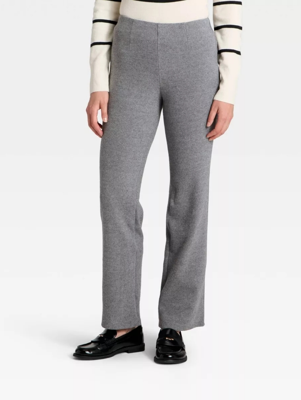 a new day Gray Brushed Pull-On Pants - Size S, NTW